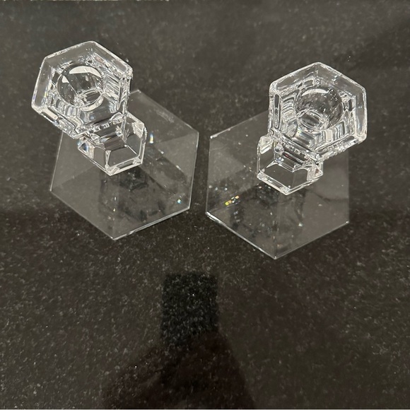 Val St. Lambert Crystal Candle Holders - Picture 2 of 7
